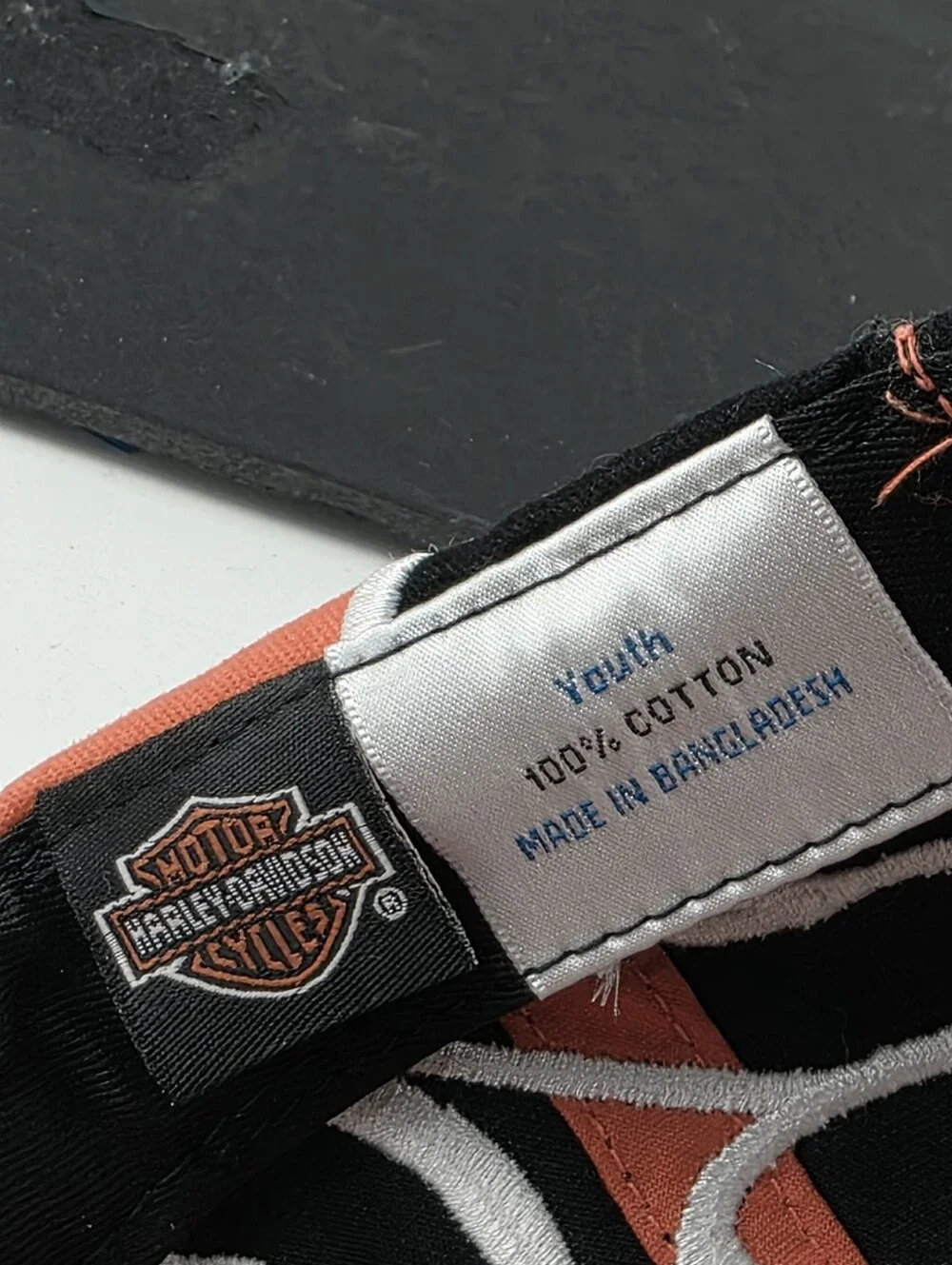 Harley-Davidson Youth Rager In Training Orange Black Adjustable Hat Cap